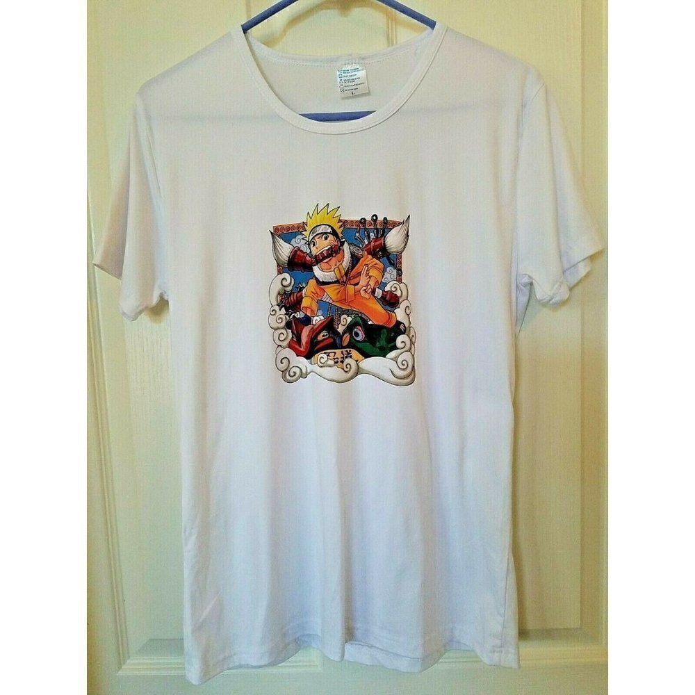 ANIME T-Shirt Tee Character Japan Warrior Birds Crown Colorful Womens Large